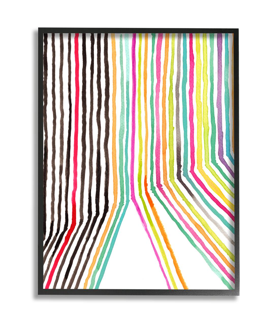 Stupell Industries Asymmetrical Line Vibrant Rainbow Wall Art